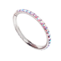 Sparkly AB titanium CZ clicker body jewelry in 16g with 6mm gems, designed by Body Clickers for stylish body piercing.