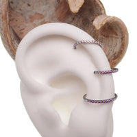 Sparkly AB titanium CZ clicker body jewelry in 16g with 6mm diameter, designed by Body Clickers for piercing adornment.