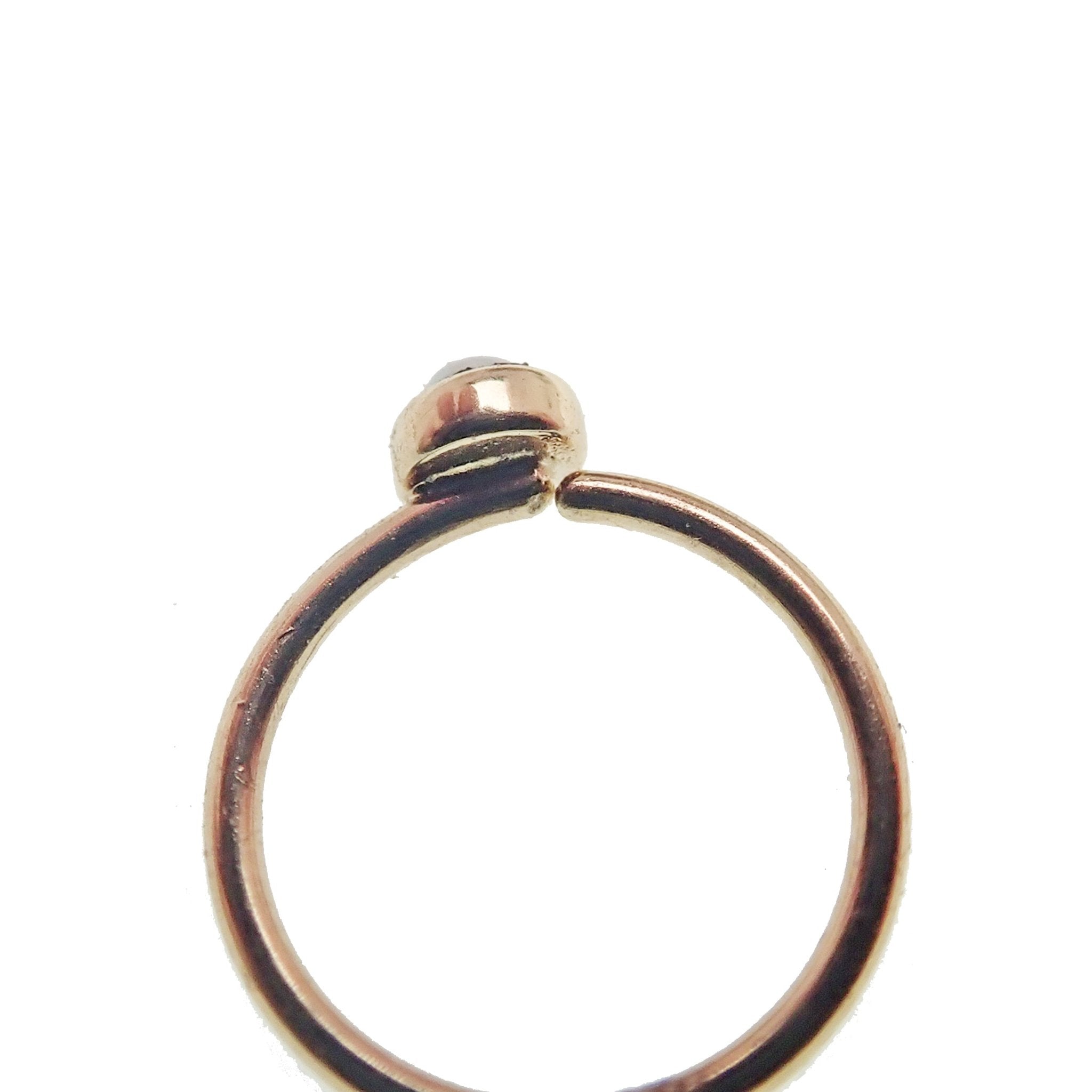 White opal 14k gold seamless body jewelry ring in 6mm and 8mm sizes by Body Clickers.