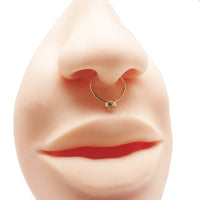 White opal 14k gold seamless body jewelry ring in 6mm or 8mm size, featuring a smooth, polished design.