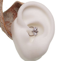 Hinged Bee CZ body jewelry clicker in 16g with 8mm design, made by Body Clickers, featuring a detailed bee and cubic zirconia accents.
