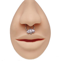 Hinged Bee CZ body jewelry clicker in 16g with 8mm design, by Body Clickers, featuring a gold-tone bee with sparkling CZ stones.