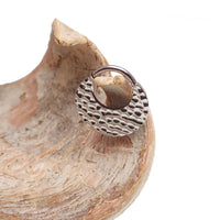 Hammered titanium 16g body jewelry clicker by Body Clickers, featuring an 8mm hammered design for stylish body piercing.