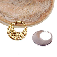 Hammered titanium 16g body jewelry clicker with an 8mm design from Body Clickers.