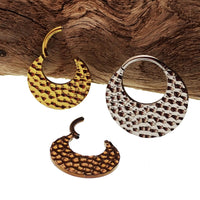 Hammered titanium 16g clicker body jewelry by Body Clickers with an 8mm hammered design and secure clasp.