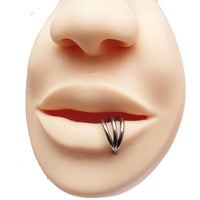 Titanium Tri-Hoop Clicker body jewelry in 16g with 8mm hoops, featuring a sleek, modern design from Body Clickers.