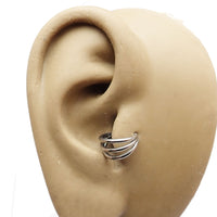 Titanium Tri-Hoop Clicker body jewelry in 16g with 8mm diameter, featuring a stylish three-hoop design.
