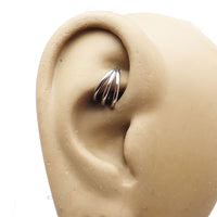 Tri-Hoop Titanium Clicker 16g body jewelry by Body Clickers, featuring an 8mm tri-hoop design in durable titanium.