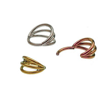 Tri-Hoop Titanium Clicker 16g body jewelry with an 8mm diameter, featuring a sleek, polished design by Body Clickers.