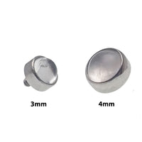 Amethyst and moonstone titanium body jewelry top in 16g with 3mm gemstones, designed for body piercing by Body Clickers.