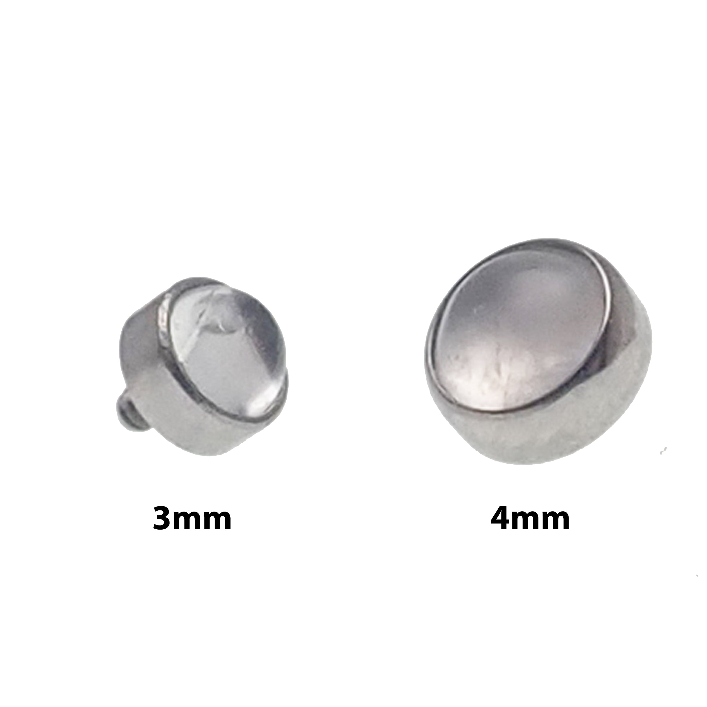 Amethyst and moonstone titanium body jewelry top in 16g with 3mm gemstones, designed for body piercing by Body Clickers.