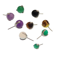 Body Clickers natural stone ball attachments for body jewelry, featuring 5mm amethyst push-fit stones in a close-up image.