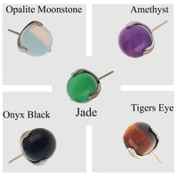 Body Clickers natural stone ball attachments for body jewelry, featuring 5mm amethyst push-fit stones with polished finish.