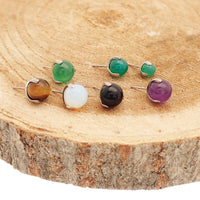 Push Fit natural stone ball attachments for body jewelry, featuring amethyst 5mm stones from Body Clickers.