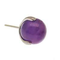 Body Clickers natural stone ball attachments for body jewelry, featuring 5mm amethyst push-fit stones in a natural stone design.