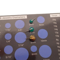 Push Fit natural stone ball attachments for body jewelry by Body Clickers, featuring 5mm amethyst stone balls.