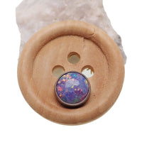 Lavender cabochon opal top for body jewelry by Body Clickers, featuring a smooth, polished 16g body piercing accessory.