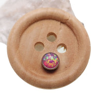 Rose-pink cabochon opal top body jewelry by Body Clickers, 16g, featuring a smooth, polished gemstone for piercing adornment.