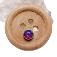 Lavender cabochon opal top body jewelry by Body Clickers, 16g, featuring a smooth, rounded opal gemstone for piercing accessories.