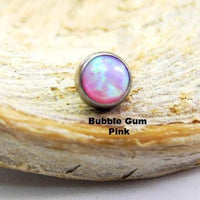 Body Clickers cabochon opal top body jewelry, 16g with a vibrant, polished opal cabochon gemstone in a sleek design.