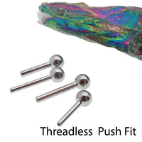 Body Clickers Titanium Barbell with 3mm fixed ball end, 16g push fit barbell for body jewelry piercings.