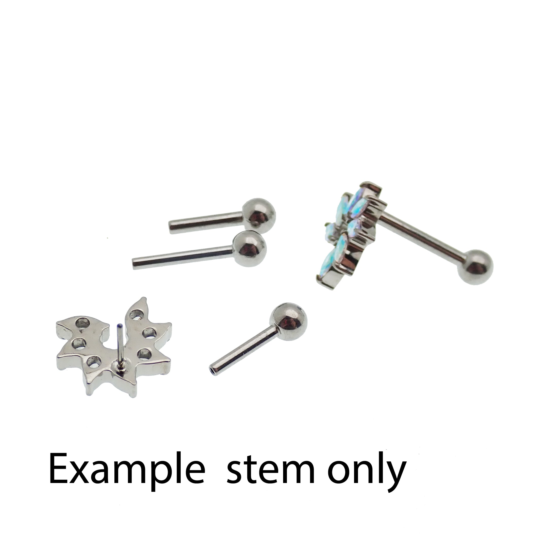 Push Fit Titanium Barbell with 3mm fixed ball end, 16g gauge, 6mm diameter, from Body Clickers Body Jewelry.
