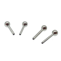 Titanium barbell with 3mm fixed ball end and push fit design, 16 gauge, 6mm length, from Body Clickers Body Jewelry.