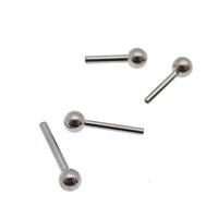 Titanium push fit barbell with 16g gauge and 6mm bar length, featuring a 3mm fixed ball end from Body Clickers Body Jewelry.