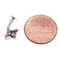 Floating titanium belly bar piercing 14g with 10mm bar, from Body Clickers Body Jewelry, designed for stylish belly jewelry.