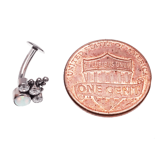 Floating titanium belly bar piercing 14g with 10mm bar, from Body Clickers Body Jewelry, designed for stylish belly jewelry.
