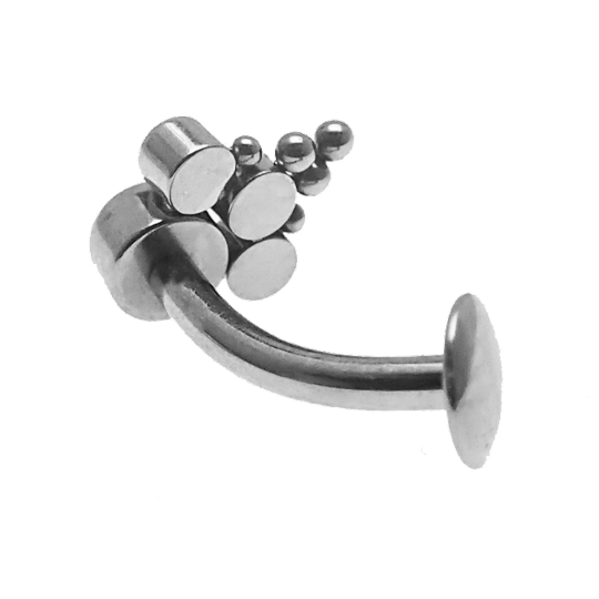 Floating titanium belly bar piercing in 14g with 10mm bar, designed for belly button body jewelry by Body Clickers.