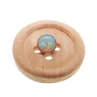 Black fire Opal push fit threadless top body jewelry by Body Clickers, made with implant-grade titanium, featuring a 3mm Opal gemstone.