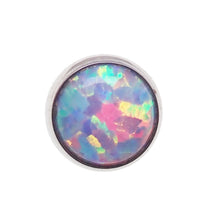 14g Body Clickers unicorn opal cabochon flat attachment for body jewelry, featuring a 4mm opal stone.