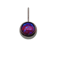 Black flame opal push fit side attachments for body jewelry by Body Clickers, with sleek and stylish design.