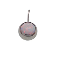 Black flame opal push fit side attachments for body jewelry by Body Clickers, featuring vibrant opal stones and sleek design.