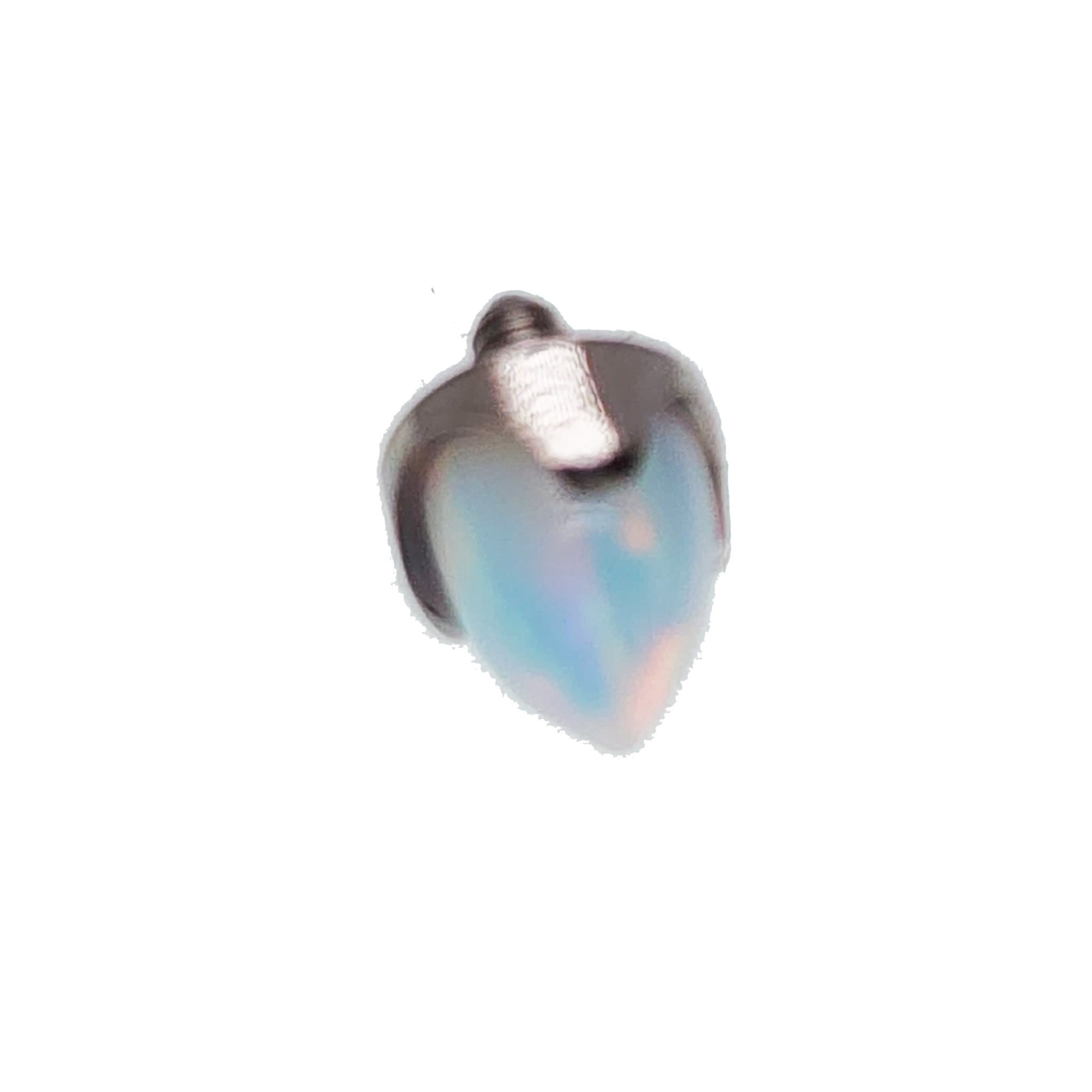 Black opal cone spike attachment for 16g Body Clickers body jewelry, featuring a sleek spike design and smooth attachment points.