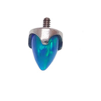 Black opal cone spike attachment for 16g body jewelry by Body Clickers, featuring a pointed spike design.