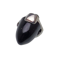 Black opal cone spike attachment for 16g body jewelry by Body Clickers, featuring a sleek spike design and polished finish.