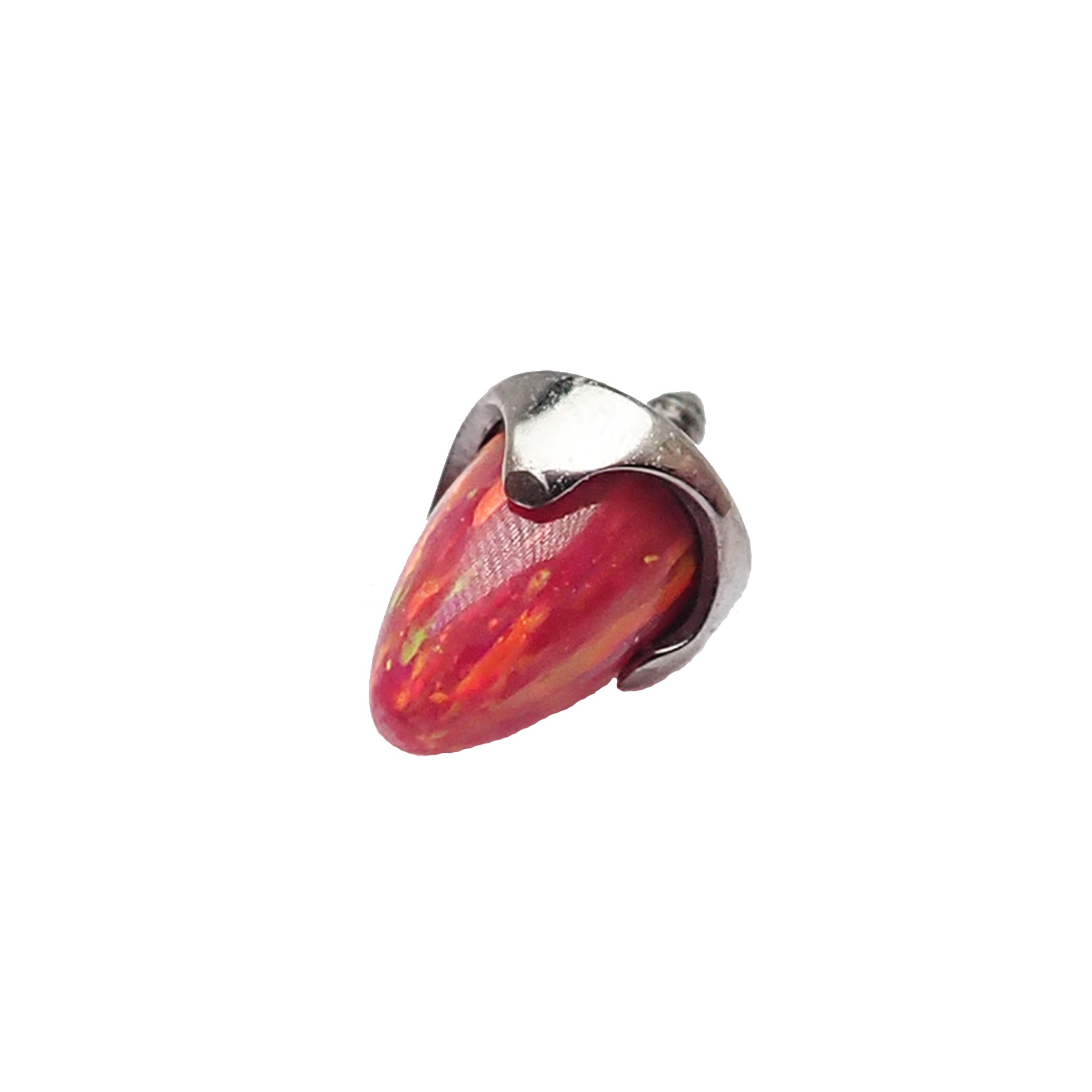 Black opal cone spike attachment for 16g body jewelry by Body Clickers, featuring a pointed spike design.