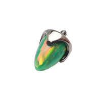 Black opal cone spike attachment for 16g body jewelry by Body Clickers, featuring a sleek spike design.