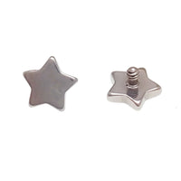 Star Dermal Titanium Top for body jewelry, 14g, with a 3.5mm star design by Body Clickers Body Jewelry