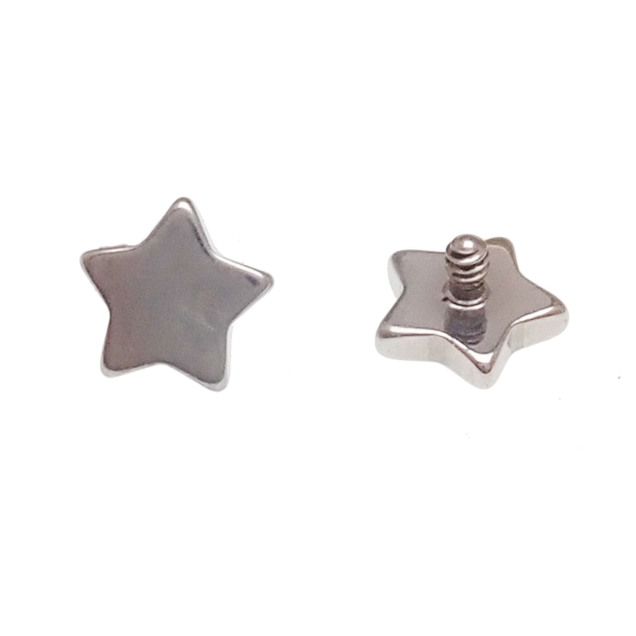 Star Dermal Titanium Top for body jewelry, 14g, with a 3.5mm star design by Body Clickers Body Jewelry
