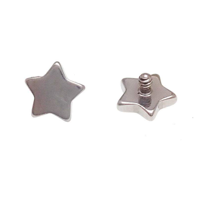 Star Dermal Titanium Top for body jewelry, 14g, with a 3.5mm star design by Body Clickers Body Jewelry