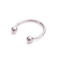 Internally threaded 16g circular horseshoe body jewelry with ball ends by Body Clickers, 8mm diameter with 3mm ball ends.