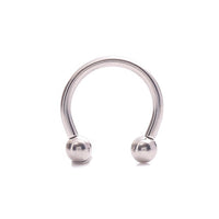 Internally threaded circular horseshoe body jewelry with ball ends, 16g, by Body Clickers, featuring 8mm diameter and 3mm ball ends.