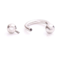 Internally threaded circular horseshoe body jewelry ring with ball ends in 16g from Body Clickers, suitable for body piercing.