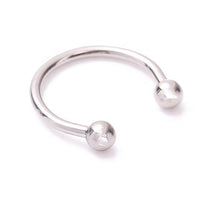 Internally threaded circular horseshoe body jewelry ring with ball ends, 16g, by Body Clickers, 8mm diameter and 3mm thickness