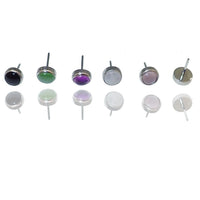 Amethyst natural stone threadless tops for body jewelry by Body Clickers, available in 4mm or 5mm titanium sizes