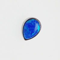 Titanium teardrop opal flatback body jewelry by Body Clickers, internally threaded, 14g, lilac bubblegum color, 6mm size