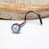 Body Clickers opal nose curl body jewelry in bubblegum pink, 20g gauge, featuring a smooth, curved design for nose piercing.